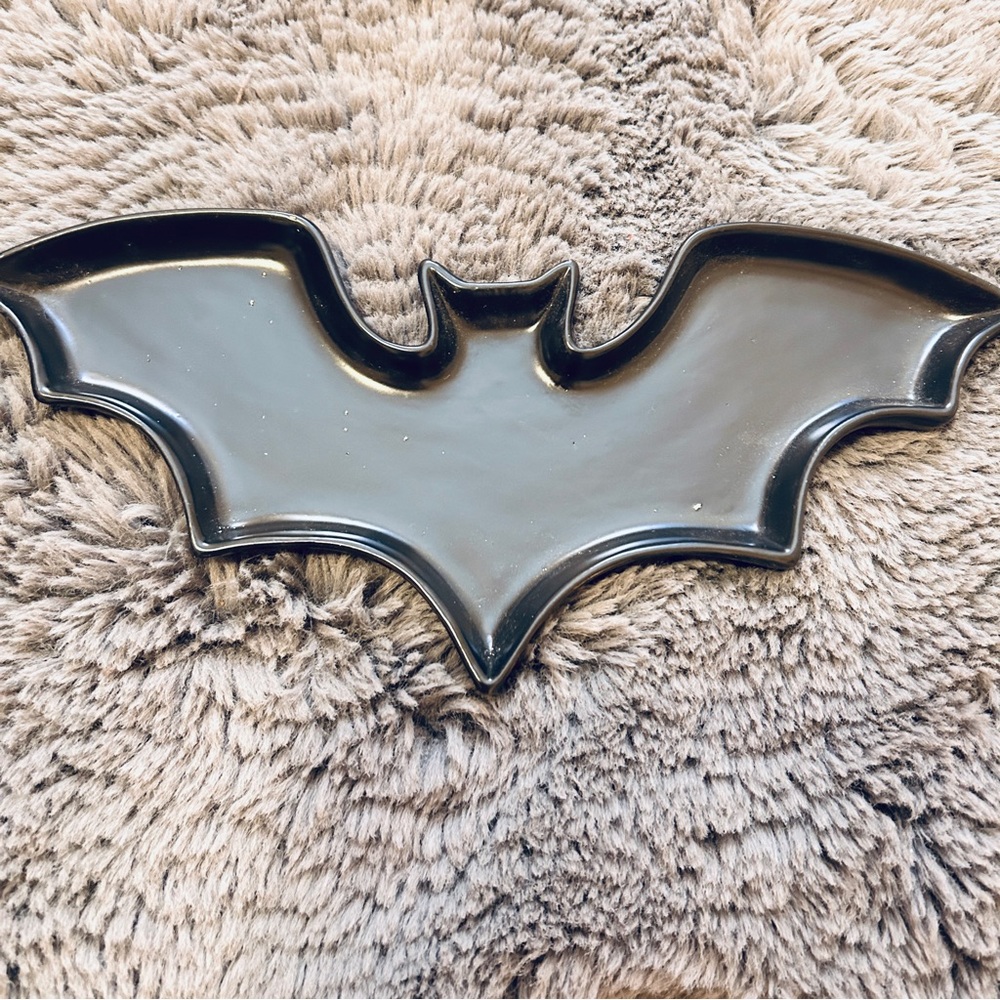 Black Bat-Shaped Holiday Decor Tray